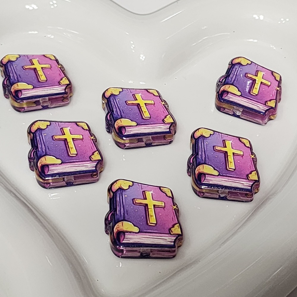 Bible Beads 2 Pcs Focal Bead Beaded Pen Jewelry Making Charms Crafts Religious